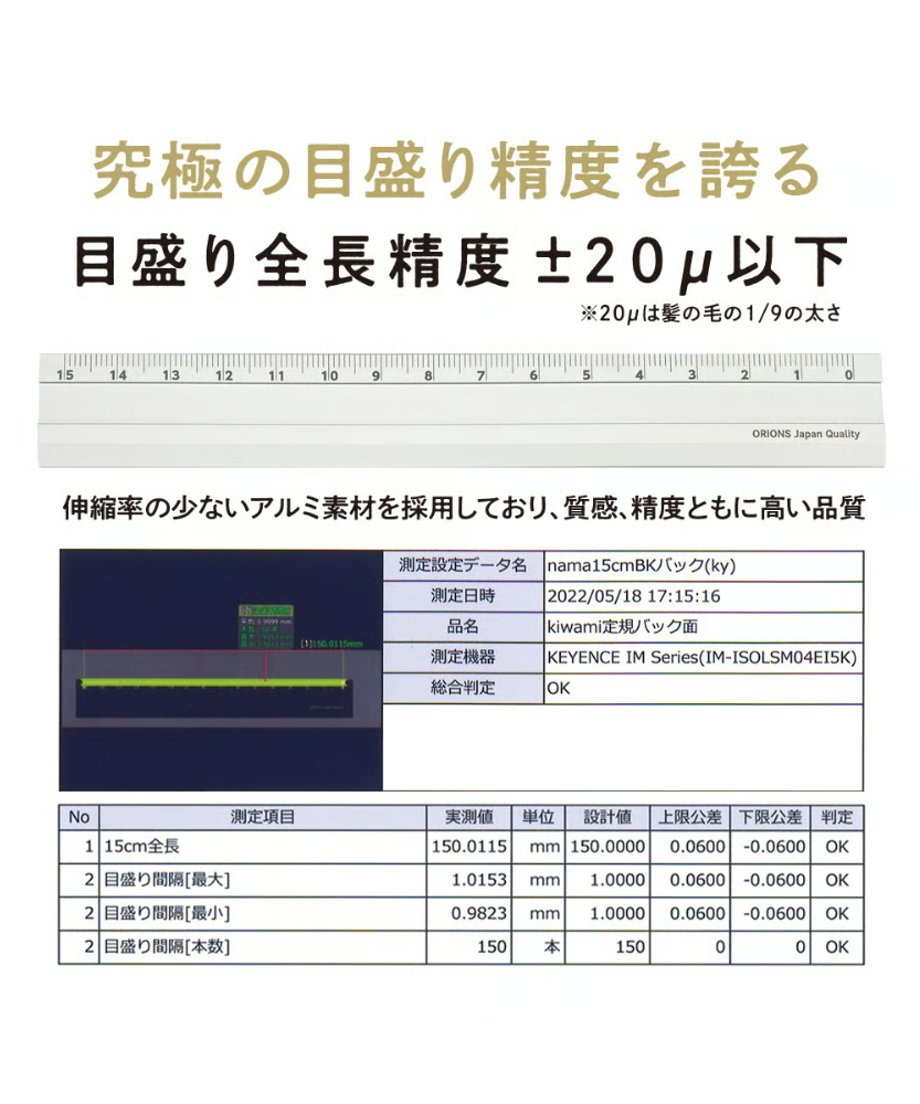 共栄プラスチック Kiwami LR左右利き手対応アルミ定規 15cm