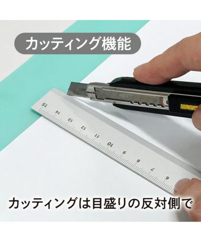 共栄プラスチック Kiwami LR左右利き手対応アルミ定規 15cm